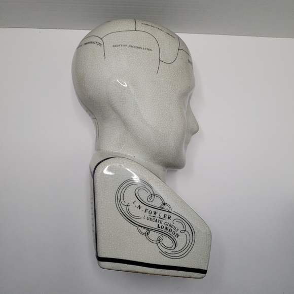 Phrenology Head Bust LN Fowler Vintage Ceramic - Picture 4 of 13